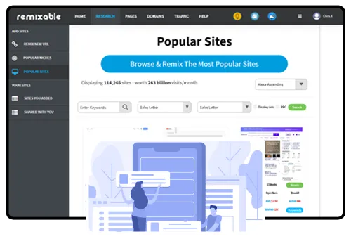Remixable cloud-based website builder